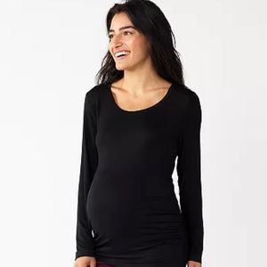 Oh baby, motherhood basic black scoop neck LS, M